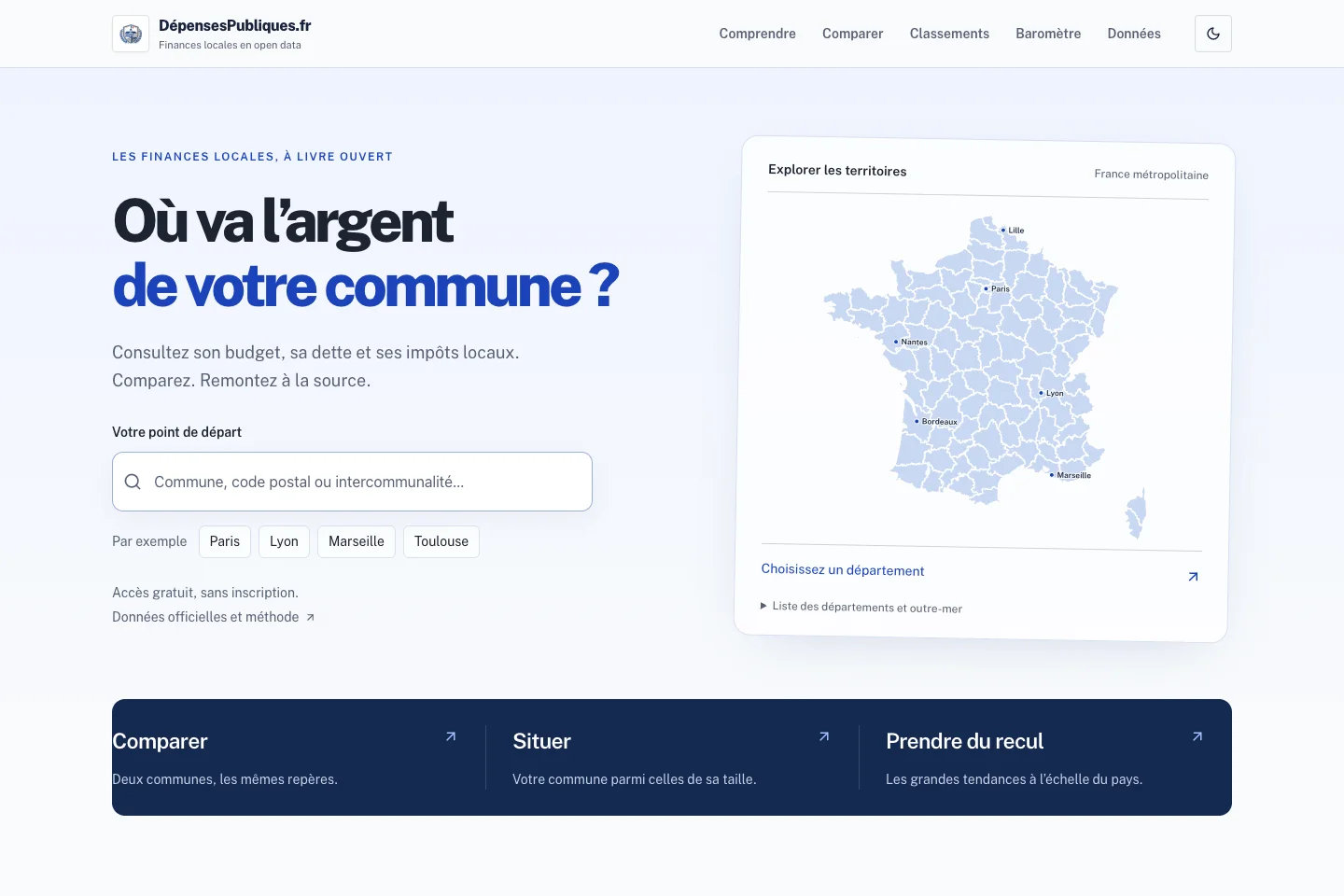 Aperçu du site Dépenses Publiques